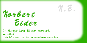 norbert bider business card